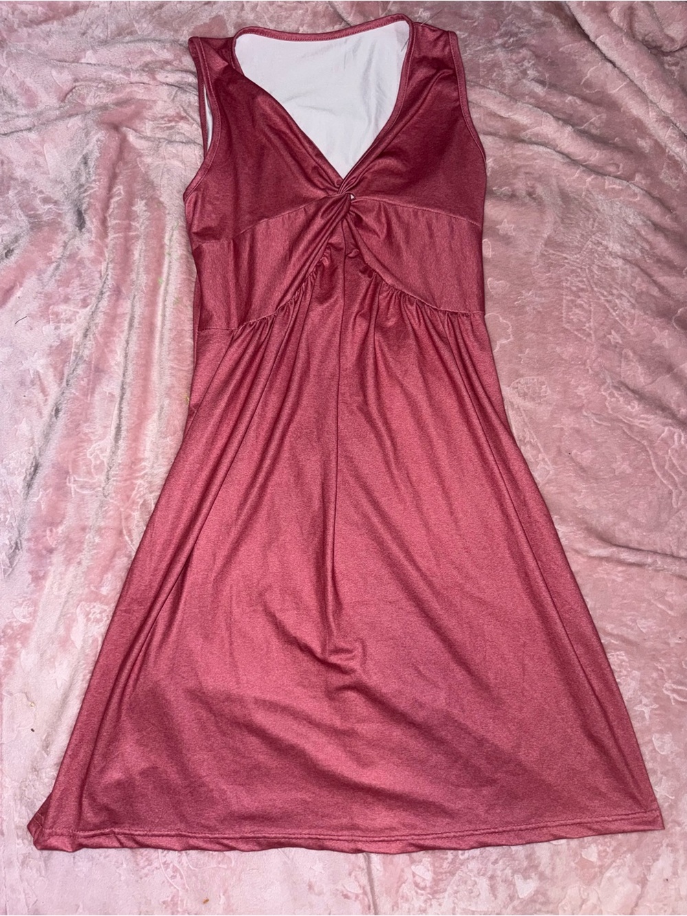 Sleeveless Twist-Front Rose Dress